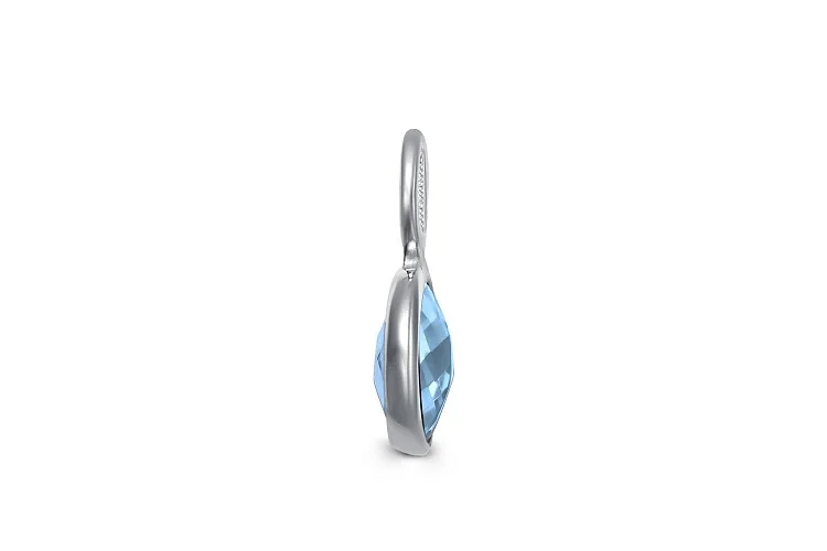 Подвеска серёг-трансформеров из белого золота с топазом sky