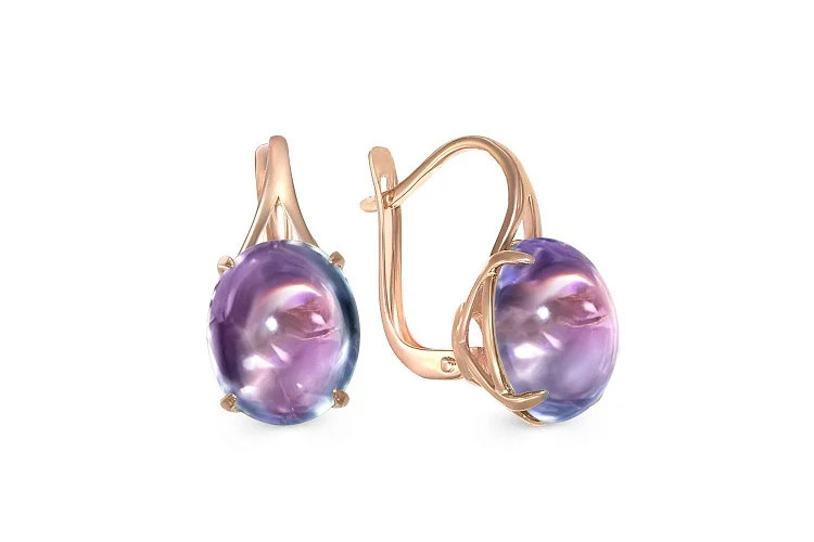 Серьги из красного золота с 2 наноситалами