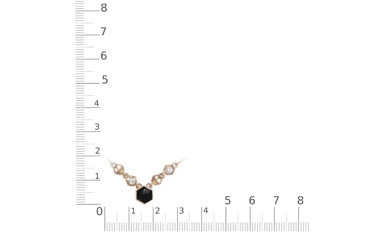 Колье из красного золота с 2 фианитами