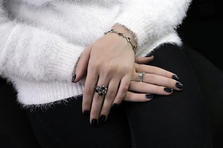 Браслет Дорожка из белого золота с 10 сапфирами и 20 бриллиантами