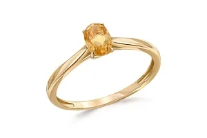 Кольцо из жёлтого золота с цитрином