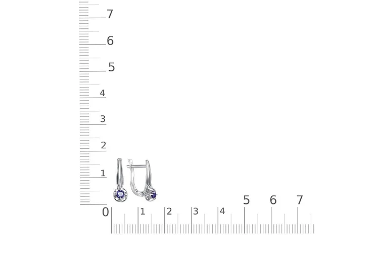 Серьги из белого золота с 2 сапфирами