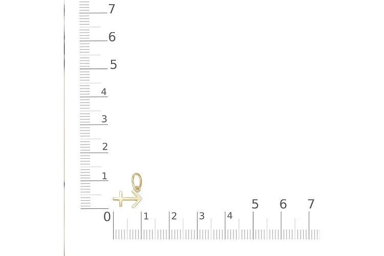 Подвеска Стрелец из жёлтого золота без вставок