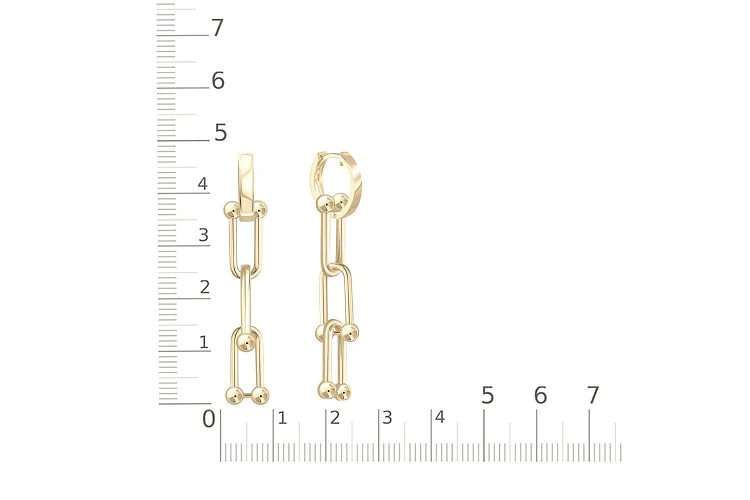 Серьги-трансформеры из жёлтого золота без вставок