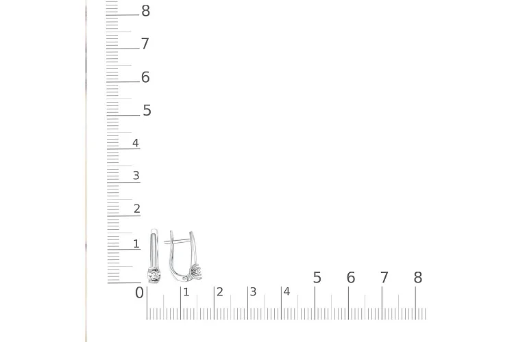 Серьги из белого золота с 2 бриллиантами