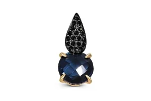 Подвеска из жёлтого золота с кварцем и 19 фианитами