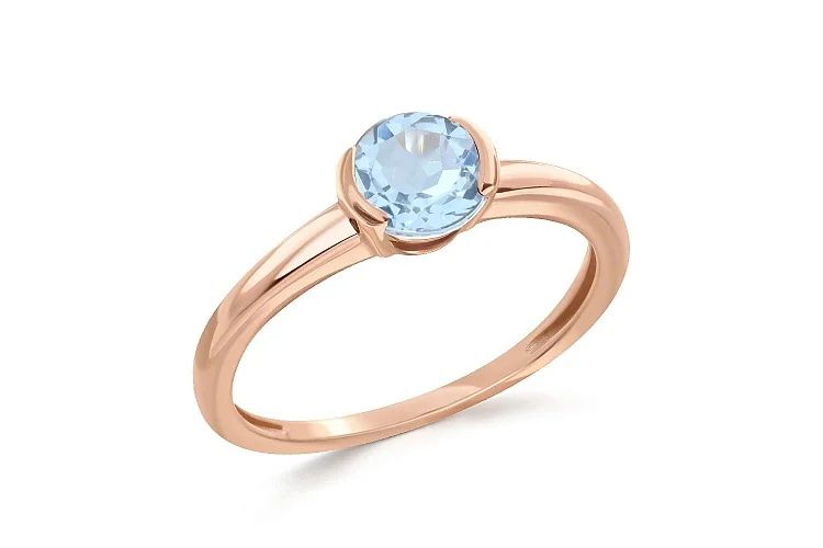 Кольцо из красного золота с топазом sky