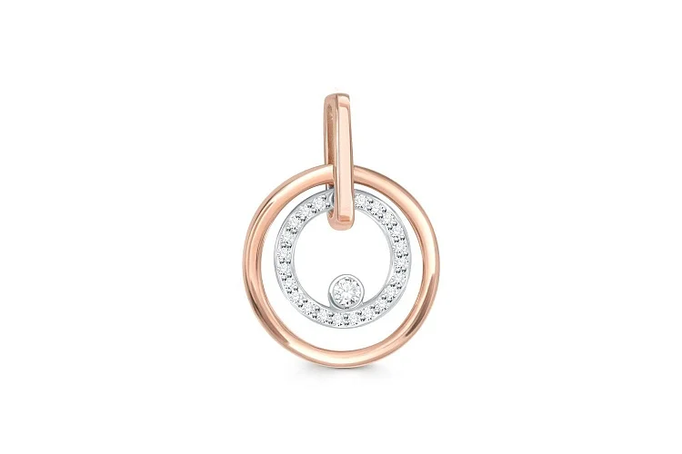 Подвеска Круг из красного золота с 23 фианитами