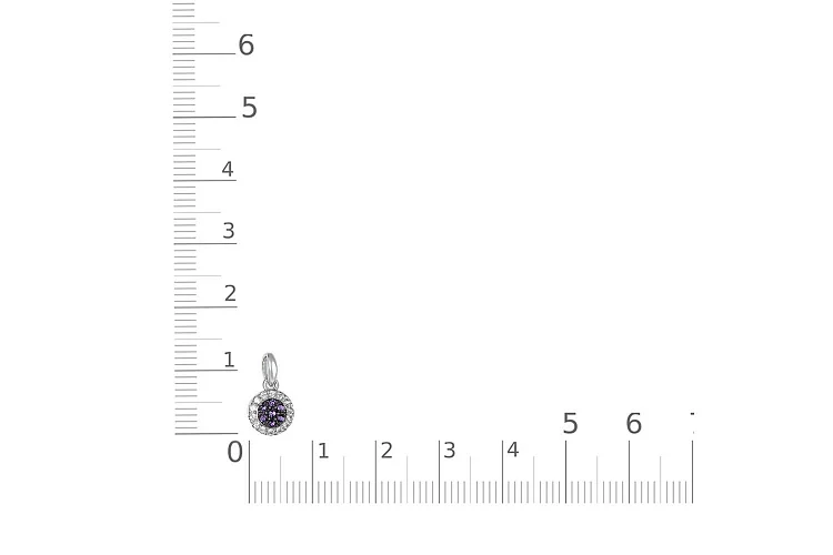 Подвеска из белого золота с 7 аметистами и 14 фианитами