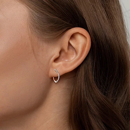 Серьги из красного золота с 28 бриллиантами