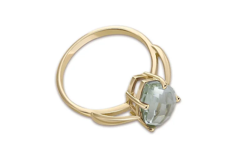 Кольцо из жёлтого золота с празиолитом