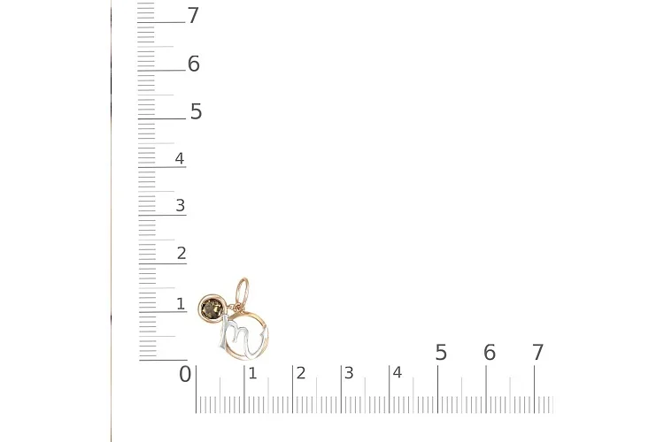 Подвеска Скорпион из красного золота с раухтопазом