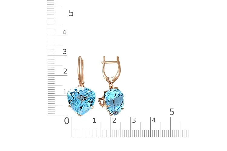 Серьги из красного золота с 2 топазами swiss