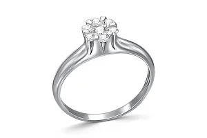 Кольцо Малинка из белого золота с 7 бриллиантами