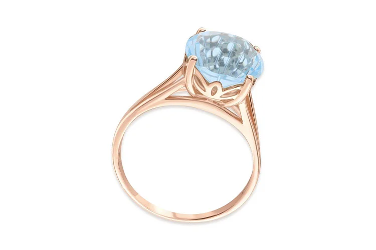 Кольцо из красного золота с топазом sky