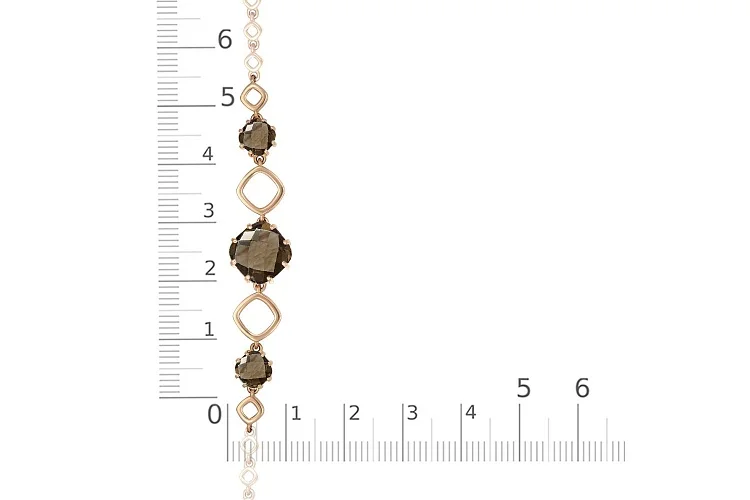 Браслет из красного золота с 3 раухтопазами