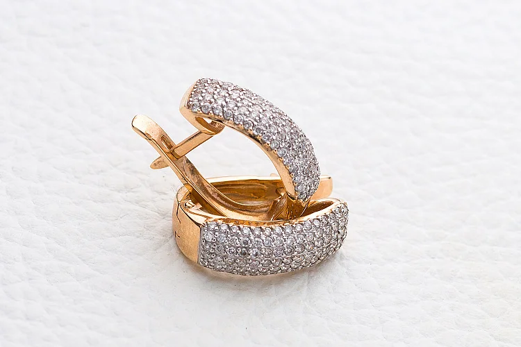 Серьги Дорожки из красного золота с 172 бриллиантами