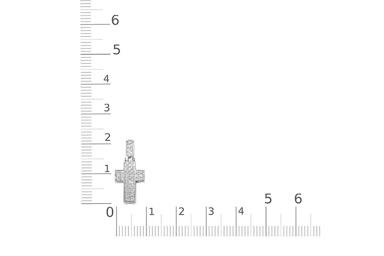 Крест из белого золота с 31 фианитами