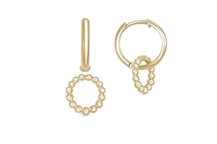 Серьги-трансформеры из жёлтого золота без вставок