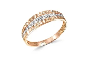 Кольцо Дорожка из красного золота с 17 бриллиантами