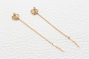 Серьги-продёвки Сердца из красного золота с 2 фианитами