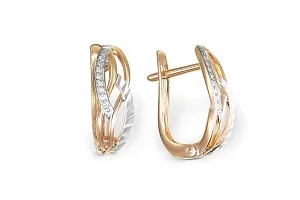 Серьги из красного золота с 18 бриллиантами