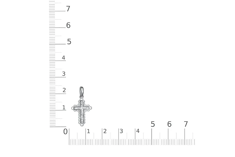 Крест из белого золота без вставок