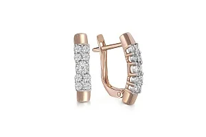 Серьги из красного золота с 18 бриллиантами