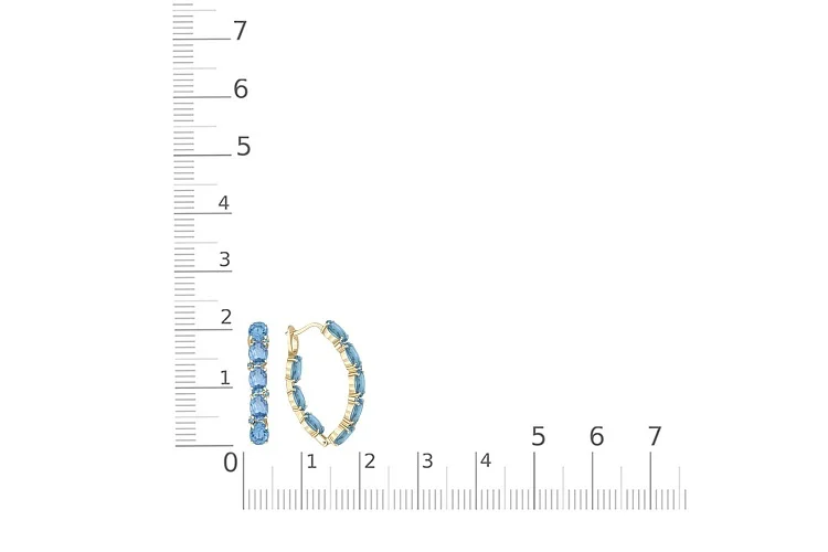 Серьги из жёлтого золота с 24 топазами swiss