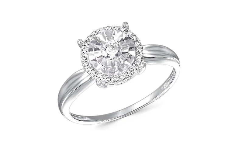 Кольцо из белого золота с 25 бриллиантами