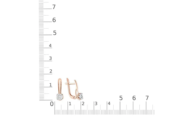 Серьги Малинки из красного золота с 18 бриллиантами