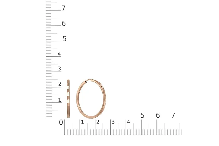 Серьги-конго из красного золота без вставок