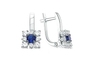 Серьги из белого золота с 18 фианитами