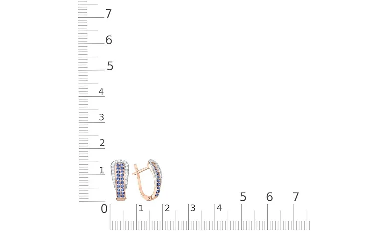 Серьги из красного золота с 78 фианитами