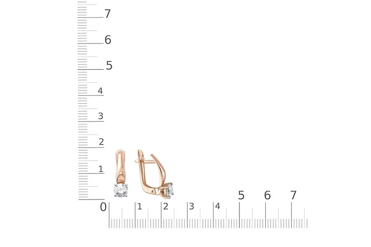 Серьги из красного золота с 2 муассанитами