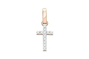 Подвеска Крест из красного золота с 12 бриллиантами