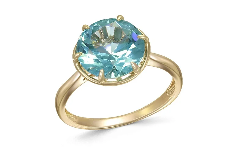 Кольцо из жёлтого золота с ситаллом