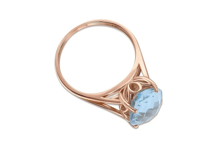 Кольцо из красного золота с топазом sky