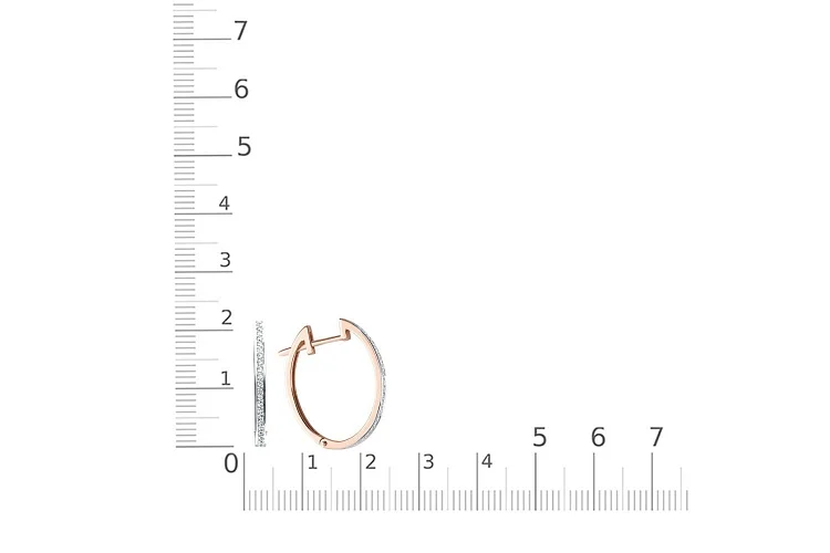 Серьги из красного золота с 48 фианитами