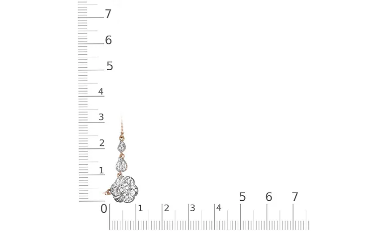 Колье Цветок из красного золота с 43 фианитами