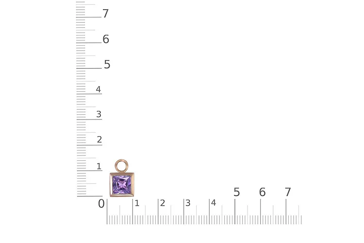 Подвеска серёг-трансформеров из красного золота с аметистом