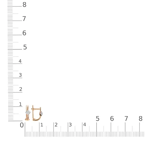 Детские серьги из красного золота с 8 бриллиантами