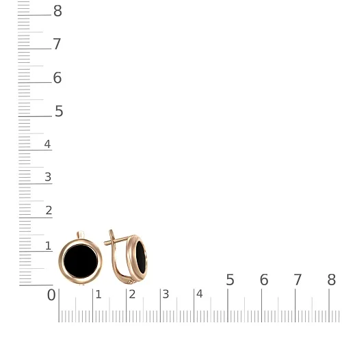 Серьги из красного золота с 2 ониксами