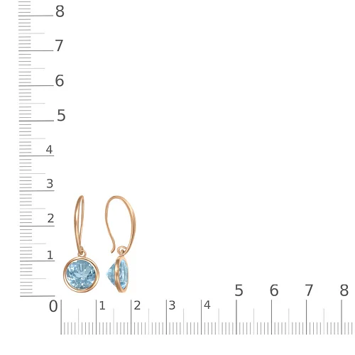 Серьги из красного золота с 2 топазами sky