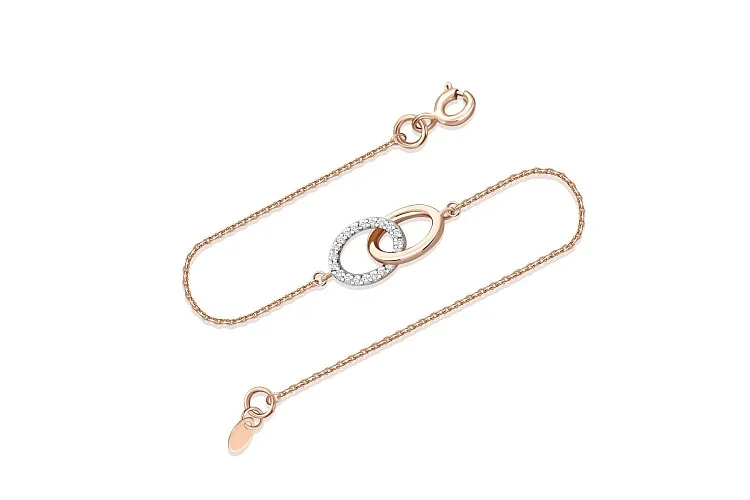 Браслет из красного золота с 42 бриллиантами