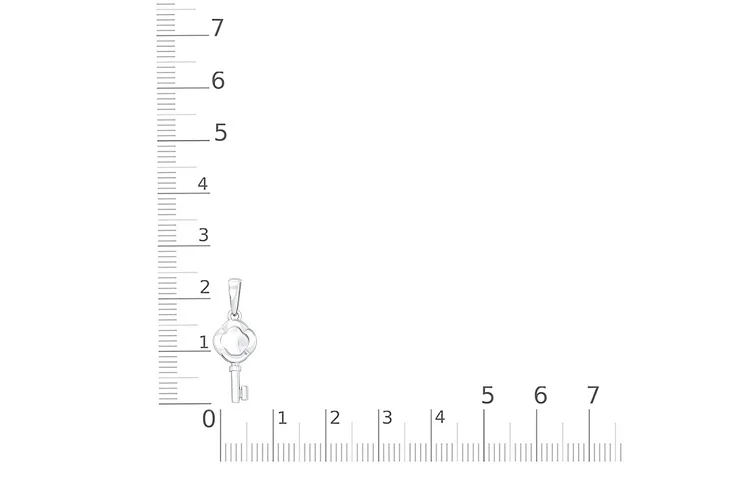 Подвеска Ключик из белого золота с перламутром