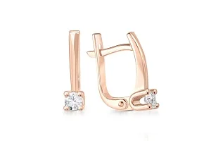 Серьги из красного золота с 2 бриллиантами