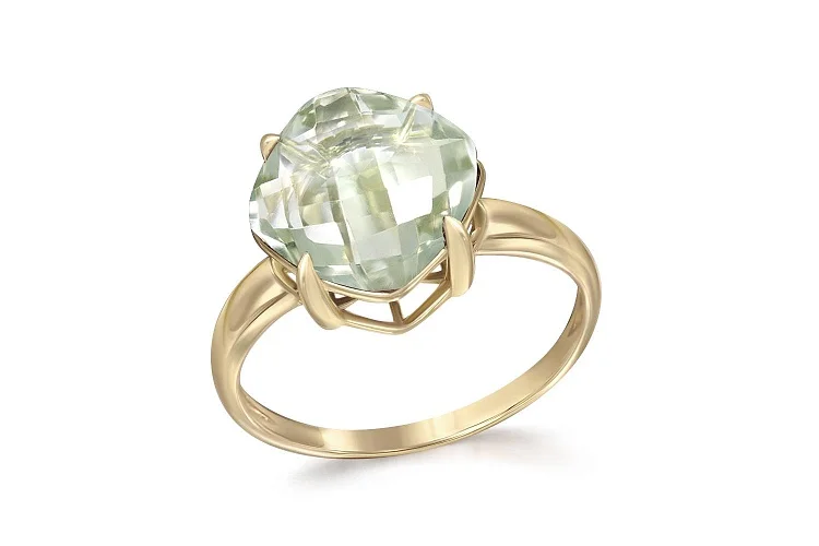 Кольцо из жёлтого золота с аметистом