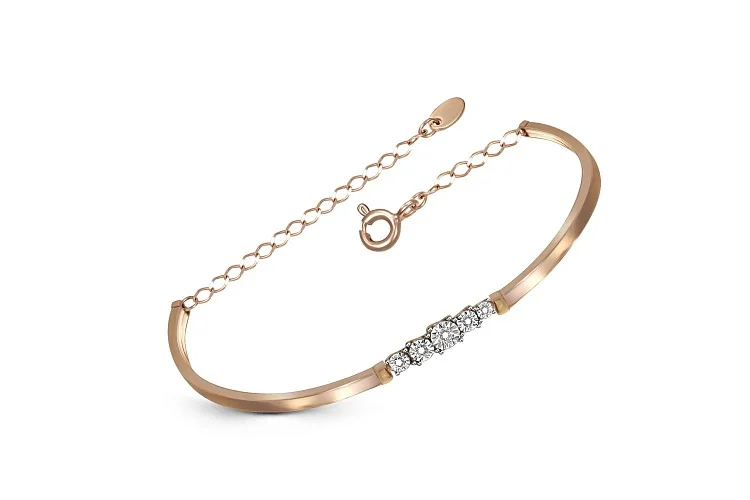 Браслет из красного золота с 5 бриллиантами