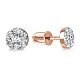 Серьги-пусеты Малинки из красного золота с 14 фианитами